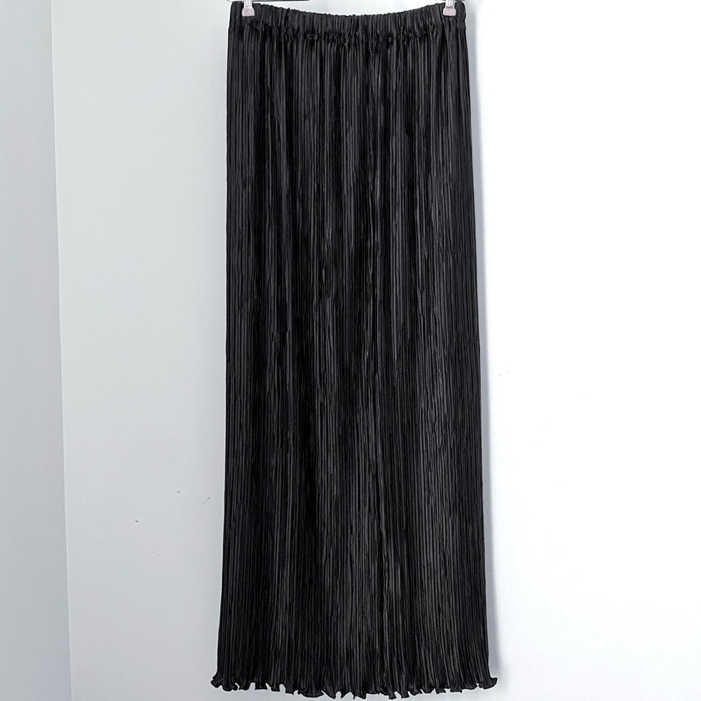 George F. Couture Black Issey Pleats Please Long Maxi Skirt Bergdorf Goodman M L